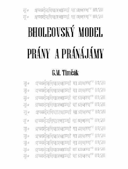 Brižúra Bholeovský model prány a pránájámy